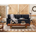 Adorn India Exclusive Rosina Leatherette Three Seater Sofa (Black)