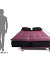 Adorn India Exclusive Two Tone Arden Three Seater Sofa Cum Bed (Light Purple & Black)