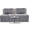 3 Seater Sofa Cum Bed Easy Poly Cotton (Blue & Grey) 5x6