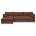 Adorn India Alexander L Shape 7 Seater Sofa Set with Ottoman Puffy LHS (Brown) (3 Year Warranty)