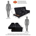 3 Seater Sofa Cum Bed Blake (Black), Wood, Foam
