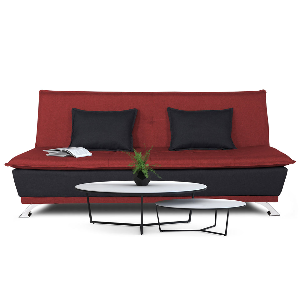 4 Seater Sofa Cum Bed Exclusive Two Tone Arden 4x6(Maroon & Black)