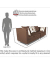 Adorn India Alica 3 Seater Sofa (Brown)