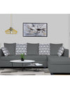 Adorn India Zink Straight line L Shape 6 Seater Sofa Rhombus Cushion(Grey)