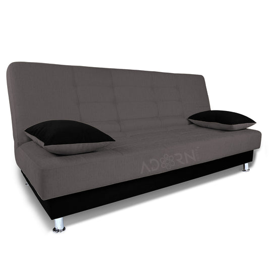 Adorn India Alyssum 3 Seater Sofa Cum bed (Grey & Black)