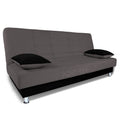 Adorn India Alyssum 3 Seater Sofa Cumbed (Grey & Black)