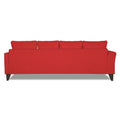 Adorn India Wood Maddox Tufted L Shape 5 Seater Sofa Set RHS (Red) (3 Year Warranty)