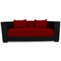 Almond 3 Seater Sofa Cumbed (Maroon & Black)