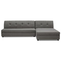 Adorn India Atlas Wood Modular Sofa Set (Light Grey) (3 Year Warranty)