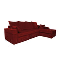 Adorn India Comfort Line L Shape 6 Seater Corner Sofa Cum Bed RHS (Maroon)