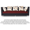 Adorn India Exclusive Two Tone Alica Three Seater Sofa (Maroon & Black)