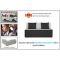 Adorn India Easy 2 Seater Sofa Cum Bed (2 Years Warrenty Quality Foam)-Perfect for Seat & Sleep Washeble Polyster Fabric Cover (Black & Grey) 4'x6'.Pillows Free (1 Year Warranty)