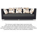 Adorn India Exclusive Two Tone Alica Three Seater Sofa (Dark Grey & Black), Wood, Foam