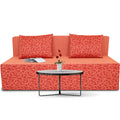 3 Seater Sofa Cum Bed Easy Poly Cotton (Red) 5x6
