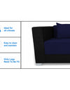Adorn India Almond 3 Seater Sofa Cumbed (Dark Blue & Black)