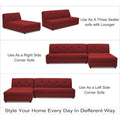 Adorn India Atlas Modular Sofa Set (Maroon)(3 Year Warranty)
