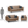 Adorn India Chilly 6 Seater 3+2+1 Fabric Sofa Set (Beige) (3 Year Warranty)