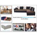 Adorn India Orlando Fabric L Shape Sofa (Black & Camel)