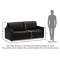 Adorn India Exclusive Flavio Leatherette Three Seater Sofa (Black)