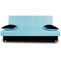 Alyssum 3 Seater Sofa Cumbed (Sky Blue & Black)