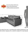 Adorn India Straight Line 6 seater L Shape Sofa set (Left Side Handle)(Light Grey)