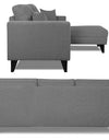 Adorn India Martin L Shape 4 Seater Sofa Set Plain (Right Hand Side) (Grey)