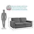 Adorn India Straight Line Three Seater Sofa (Grey)