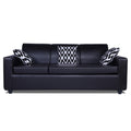 Adorn India Monteno Leatherette Modular 4 Seater Sofa Set (Black) (3 Year Warranty)