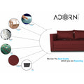 3 Seater Sofa Cum Bed Straight line (Maroon), Wood, Foam