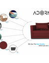 Adorn India Straight line 3 Seater Sofa Cum Bed (Maroon)