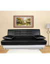 Adorn India Alexa 3 seater sofa cumbed (black & white)