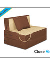 Adorn India Easy Single Seater Sofa Cum Bed 3'x6' (Brown and Beige)