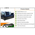 Adorn India Polar Black Metal Three Seater Sofa Cum Bed with Storage (6 x 5) (Blue)