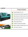 Adorn India Polar Black Metal Three Seater Sofa Cum Bed with Storage (6 x 5) (Aqua Blue)
