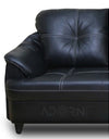 Adorn India Webster Leatherette Three Seater Sofa (Black)