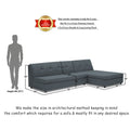 Adorn India Atlas Modular Sofa Set (Dark Grey)(3 Year Warranty)