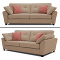 Adorn India Moris 5 Seater 3-1-1 Sofa Set (Beige) (3 Year Warranty)