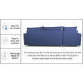 Straight Line L Shape Sofa (Left Side Handle) (Blue)