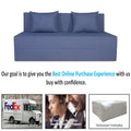 Adorn India Easy Three Seater Sofa Cum Bed Checks Design 5' x 6' (Grey)