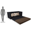 3 Seater Sofa Cum Bed Exclusive Two Tone Straight Line (Camel & Black), Wood, Foam