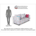 Adorn India Straight line 3 Seater Sofa Cum Bed Floral Digital Print (Blue)