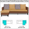 Adorn India Beetle Rhombus L Shape 5 Seater Sofa Set LHS (Brown & Beige) (3 Year Warranty)