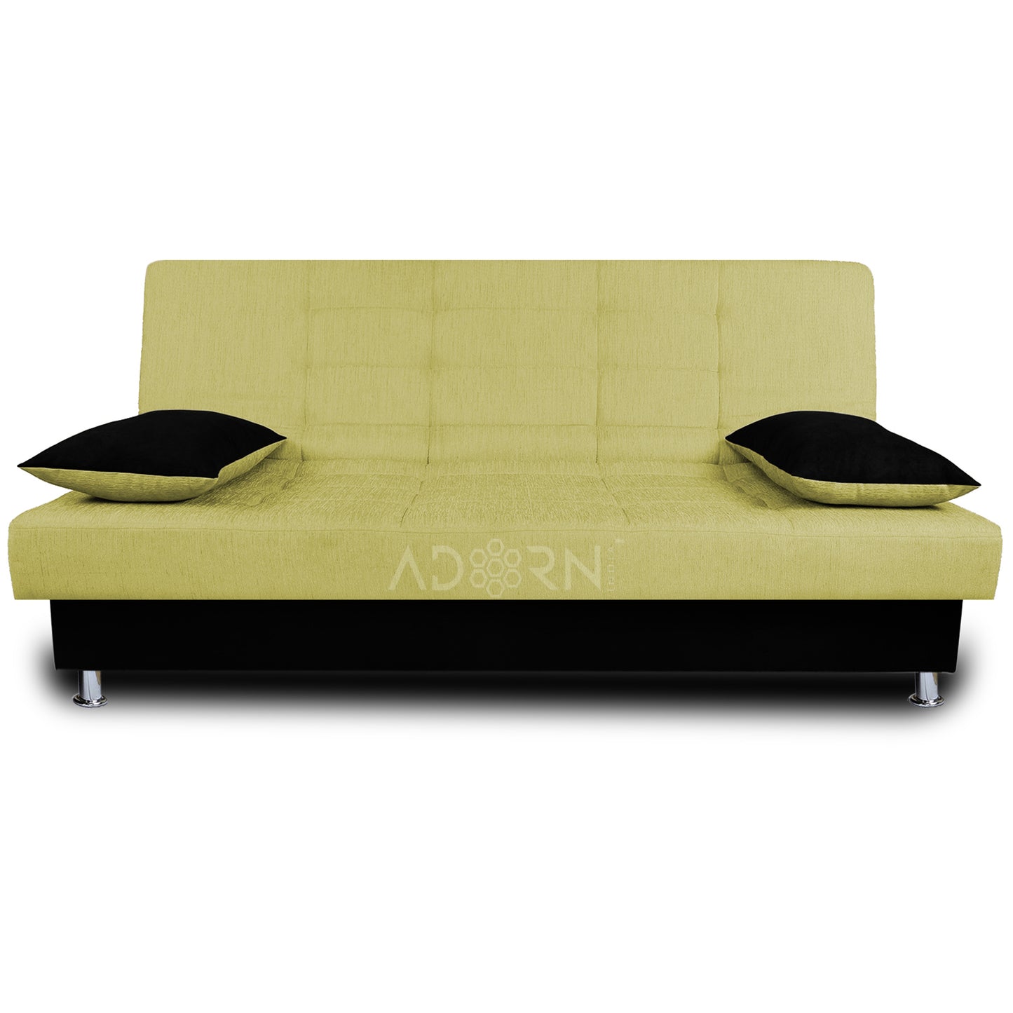 Adorn India Alyssum 3 seater sofa cum bed (green & black)