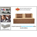 3 Seater Sofa Cum Bed Easy Poly Cotton (Brown & Beige) 5x6