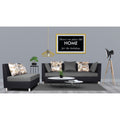Adorn India Exclusive Two Tone Alica Modular Sofa Set (Light Grey & Black), Wood, Foam