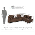 Adorn India Mclain L Shape 6 Seater Sofa (Brown)