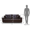Adorn India Soleado Leatherette Three Seater Sofa (Brown)