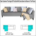 Adorn India Bryson L Shape 6 Seater Sofa Set Digitel Print (Right Hand Side) (Grey) (3 Year Warranty)