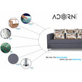 Adorn India Alita 3 Seater Compact Sofa (Dark Grey)