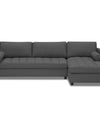 Adorn India Alexander L Shape Sofa (Right Side Handle)(Dark Grey)